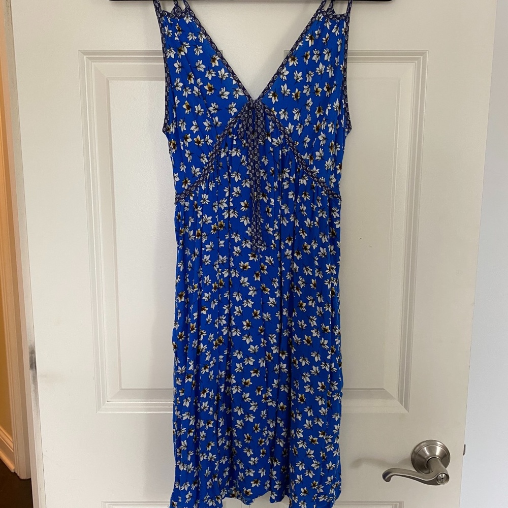 Xhilaration Boho Blue Floral Sundress